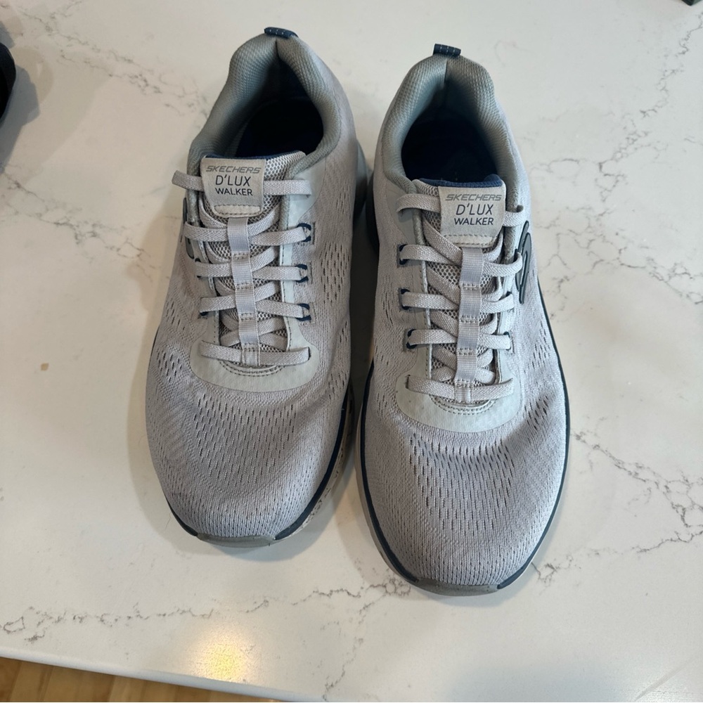 Skechers D’Lux Walkers Gray Athletic Shoes with Breathable Mesh